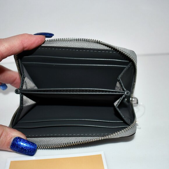 Michael Kors Zip Snake Card Case in Quarry Grey #32F4SJ6DOT NWT Details: Materia - Picture 2 of 5
